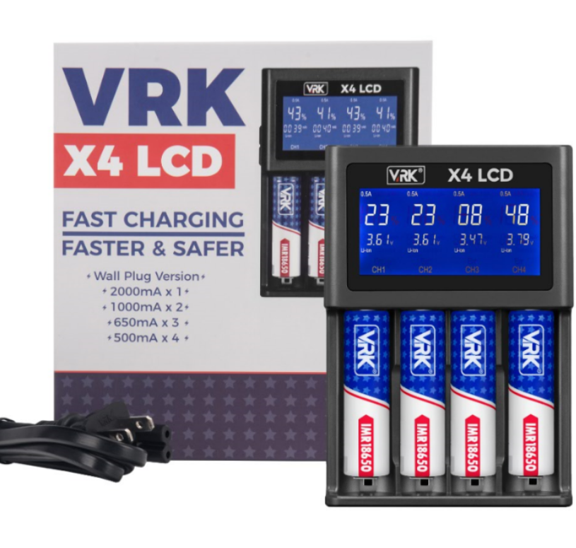 VRK X4 LCD Lightning Fast Charger Wall Plug Version