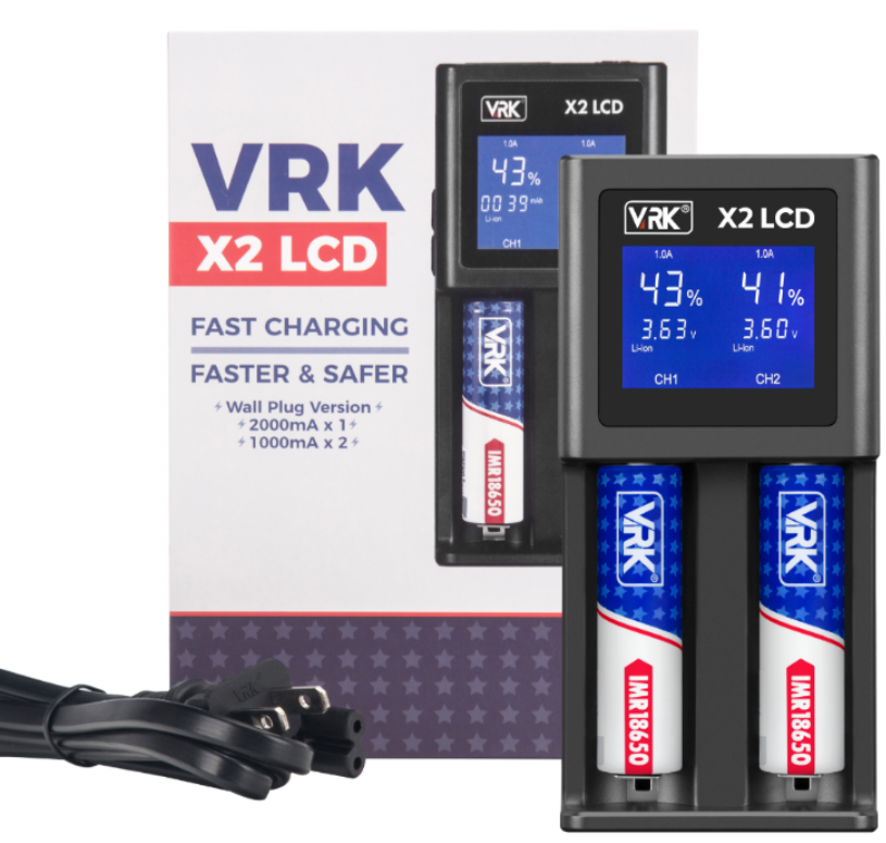 VRK X2 LCD Lightning Fast Charger Wall Plug Version